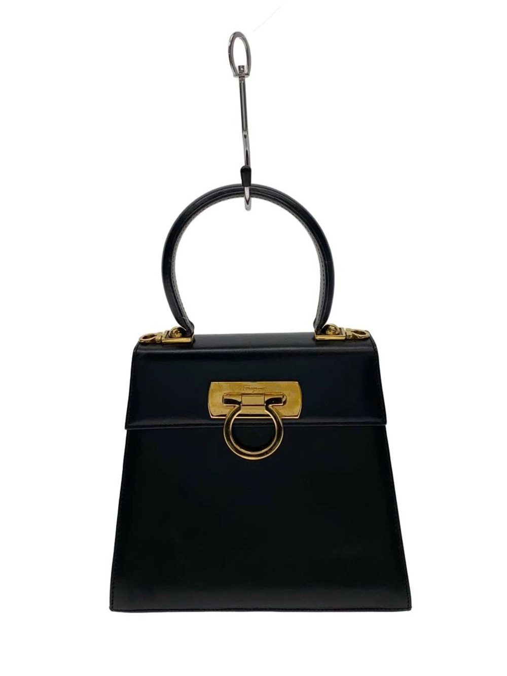 Salvatore Ferragamo Gancini handbag leather black